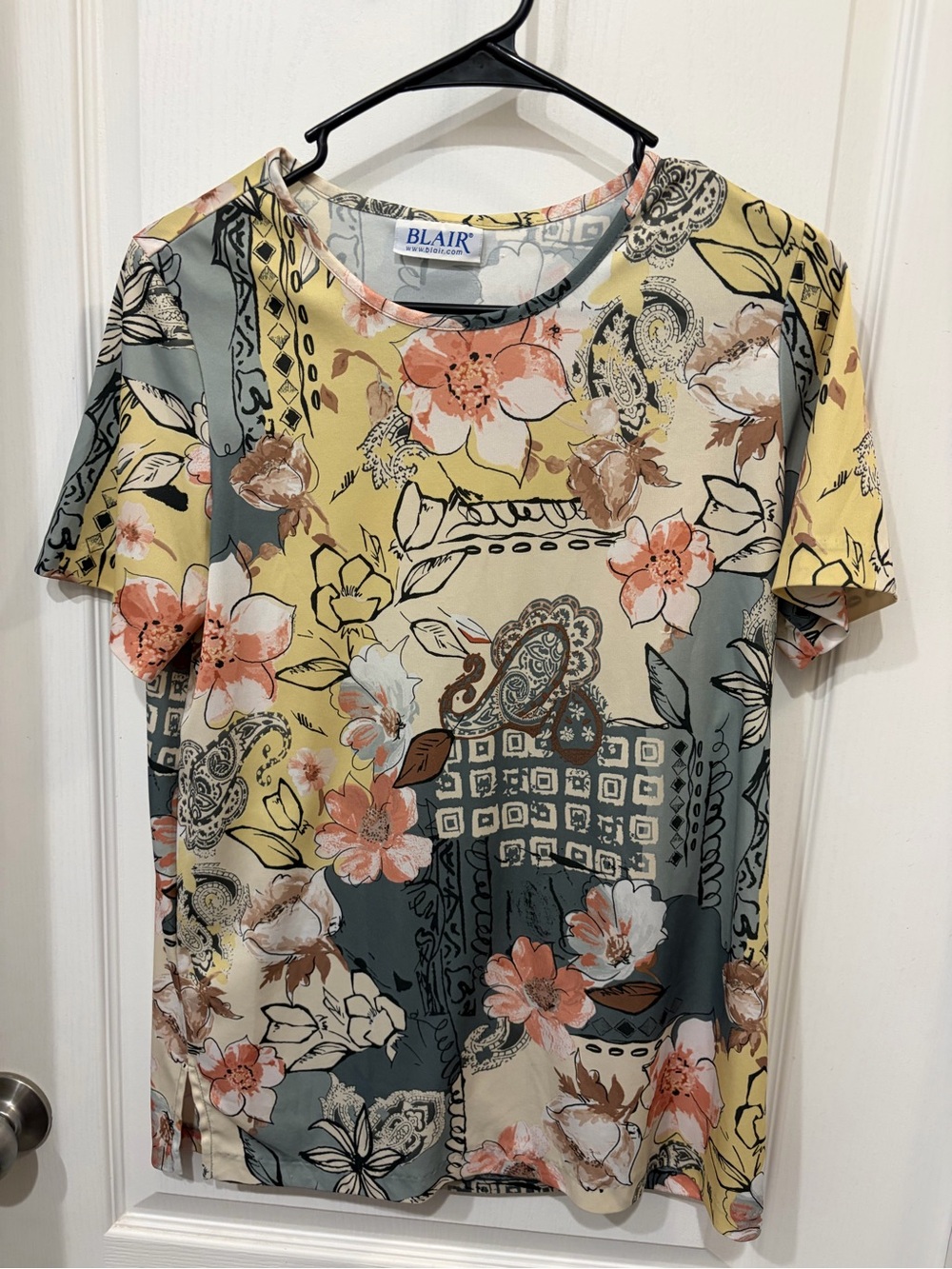 Blair Yellow Floral & Paisley Short-Sleeve Tee